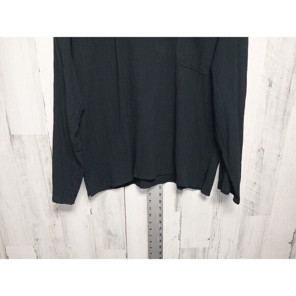 Signature Imports Women's Large Black 100% Cotton Blouse - Picture 2 of 5